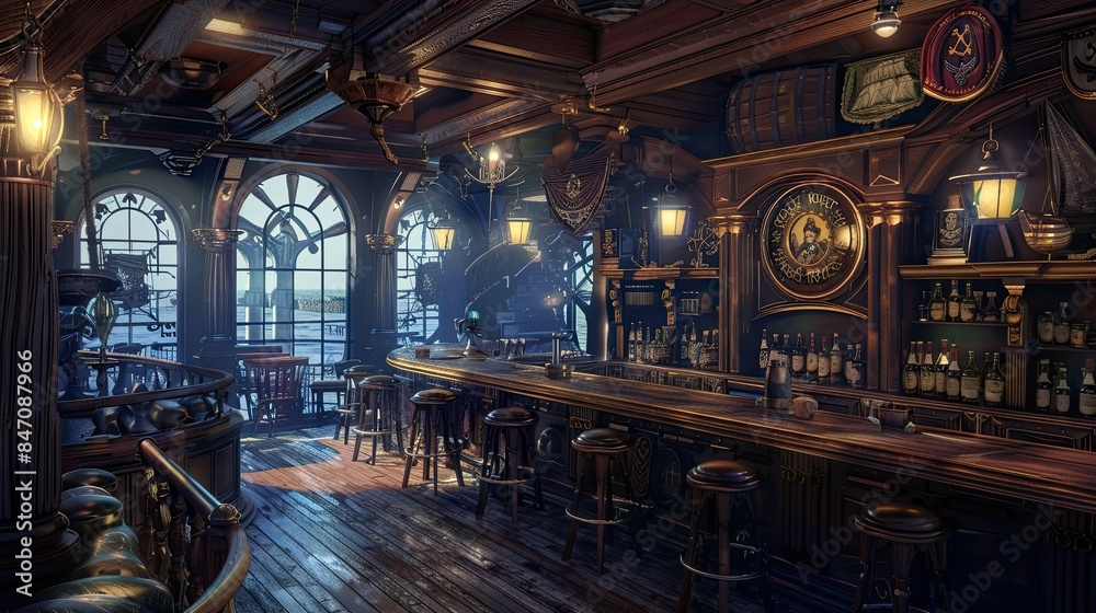 Pirate Ships Interior Reference. AI generated art illustration. Pirate Ships Interior Reference. AI generated art illustration.