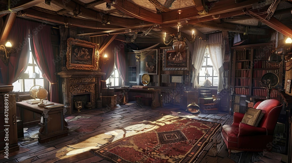Pirate Ships Interior Reference. AI generated art illustration. Pirate Ships Interior Reference. AI generated art illustration.