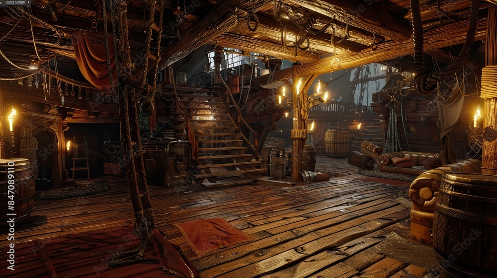 Pirate Ships Interior Reference. AI generated art illustration. Pirate Ships Interior Reference. AI generated art illustration.