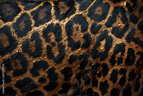 Subtle gold-accented leopard spots.