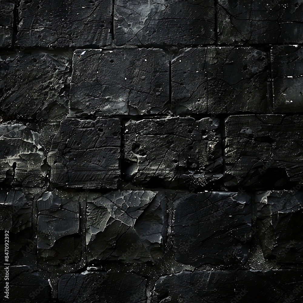 Fototapeta premium A black surface with cracks