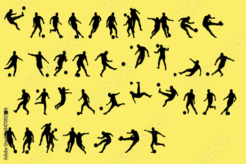 soccer action silhouette dance