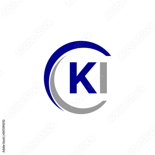Alphabet letters Initials Monogram logo KI, INITIAL Letter KI logo design, template vector illustration. KI Initial Letter Logo design vector template, Graphic Alphabet Symbol for Corporate Business.