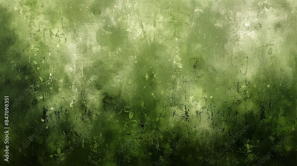 A cracked and weathered wall, covered with moss and lichens, with small plants growing from the lower part of the wall. Copy space banner A cracked and weathered wall, covered with moss and lichens, with small plants growing from the lower part of the wall. Copy space banner