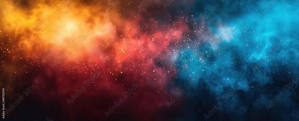 Fototapeta premium Abstract Nebula with Red and Blue Swirls