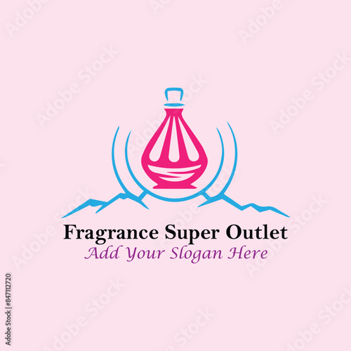 perfume fragrance outlet store logo design vector