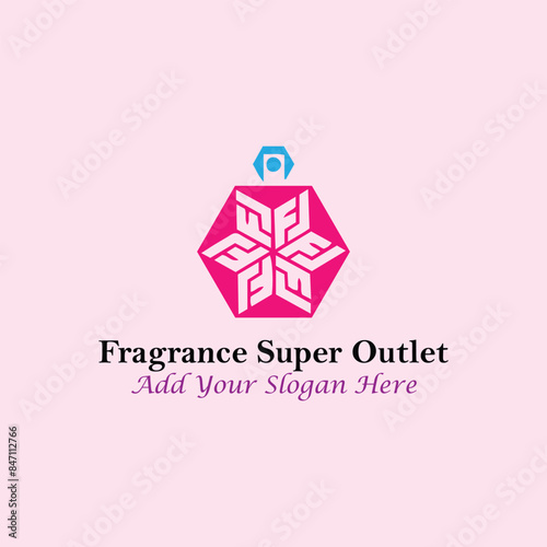 perfume fragrance outlet store logo design vector