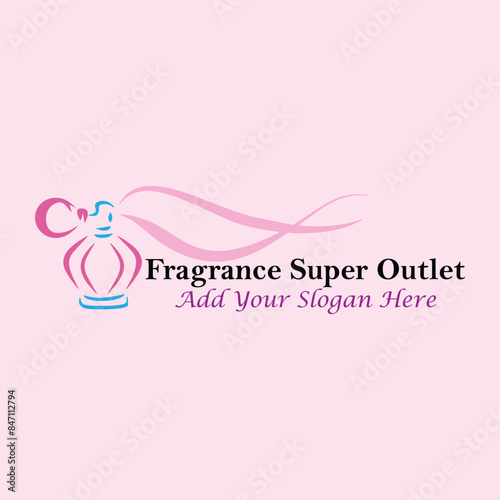 perfume fragrance outlet store logo design vector