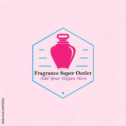 perfume fragrance outlet store logo design vector