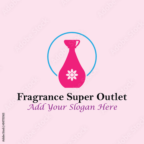 perfume fragrance outlet store logo design vector