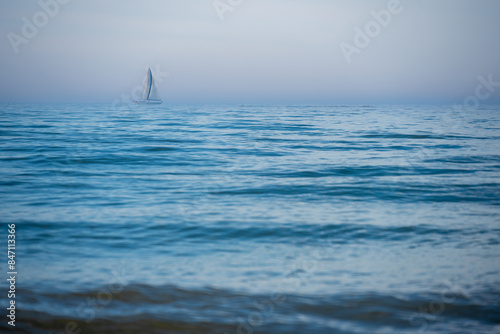 Obraz na płótnie sailboat on Baltic sea in Poland w salonie