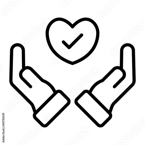 Acceptance Vector Line Icon