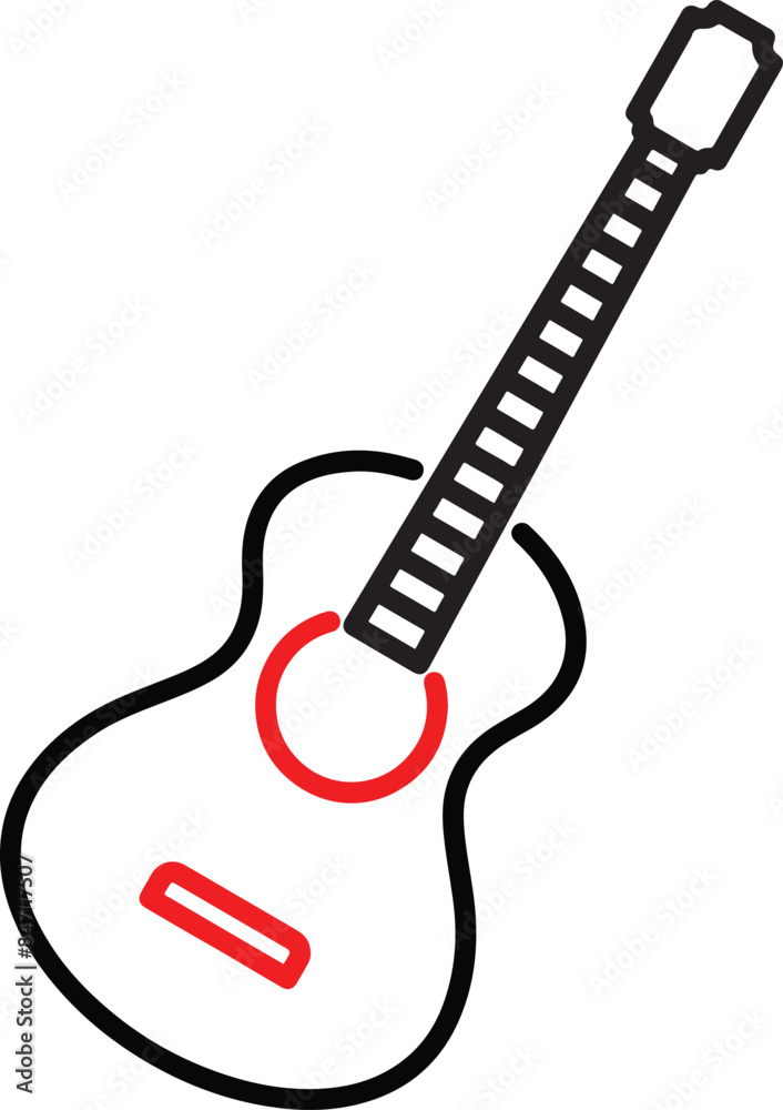 Acoustic Guitar Vector - Acoustic Guitar Silhouette