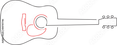 Acoustic Guitar Vector - Acoustic Guitar Silhouette