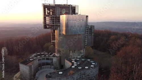 Drone Shot of huge abandoned Building, Petrova Gora, Croatia