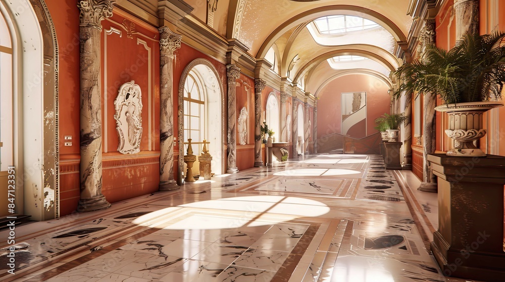 Interior of church. AI generated art illustration. Interior of church. AI generated art illustration.