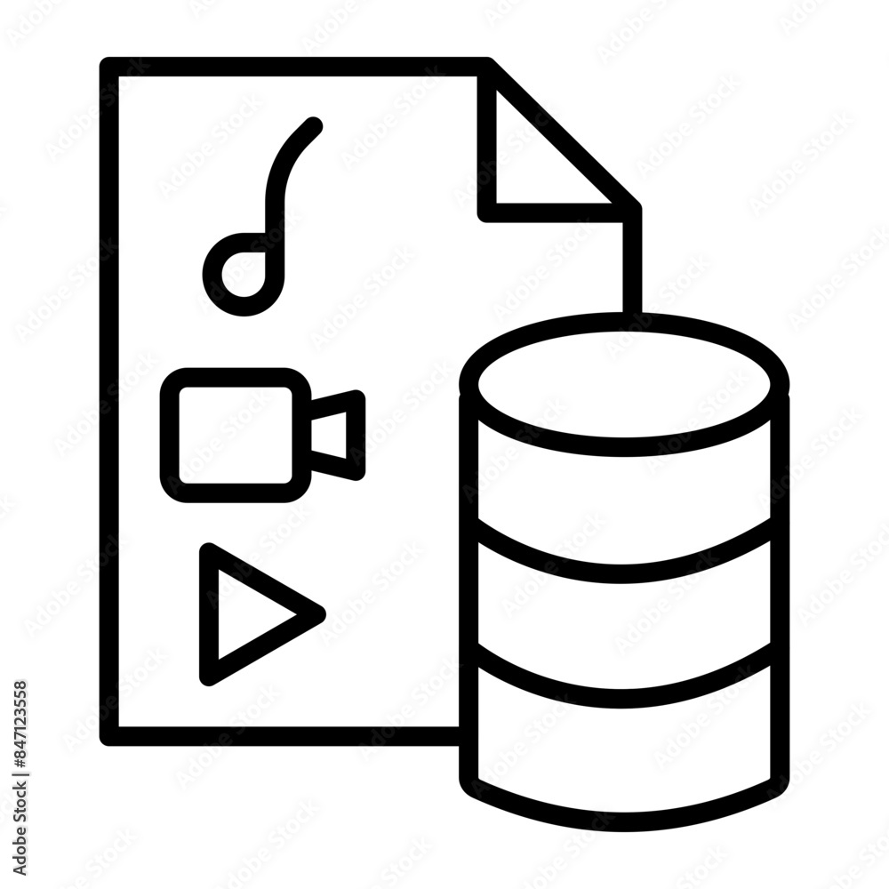Digital Right Managementtadata Vector Line Icon Digital Right Managementtadata Vector Line Icon