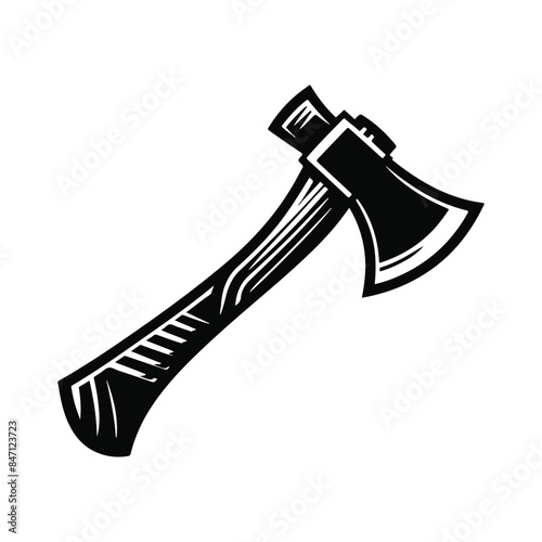 Axe black silhouette vector with white color background