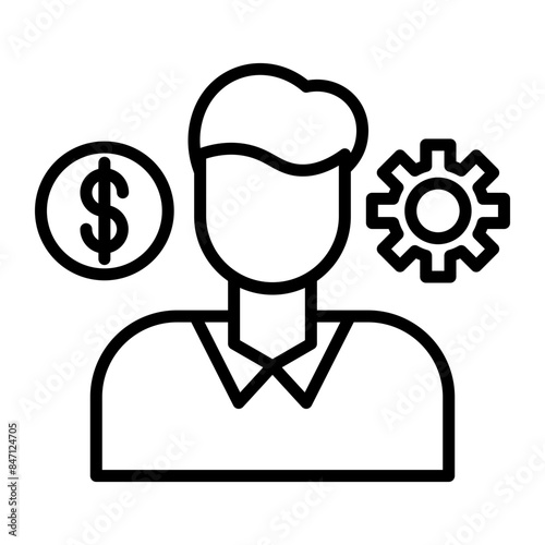 Entrepreneur Vector Line Icon