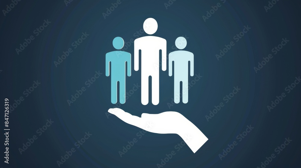 Customer retention icon, vector illustration. Customer care service. Filled vector icon. Hand holding customer icon. Customer retention icon, vector illustration. Customer care service. Filled vector icon. Hand holding customer icon.