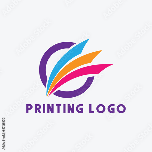 printing shop logo design vector