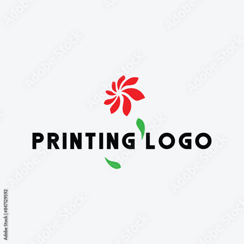 printing shop logo design vector