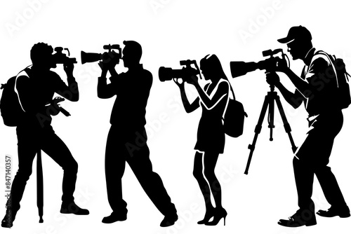 Captured by photographers working around the world vector silhouette 