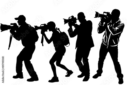 Captured by photographers working around the world vector silhouette 