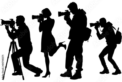 Captured by photographers working around the world vector silhouette 