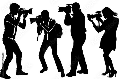 Captured by photographers working around the world vector silhouette 