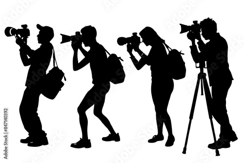 Captured by photographers working around the world vector silhouette 