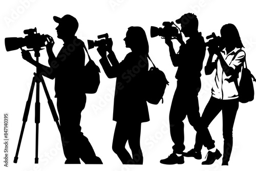 Captured by photographers working around the world vector silhouette 