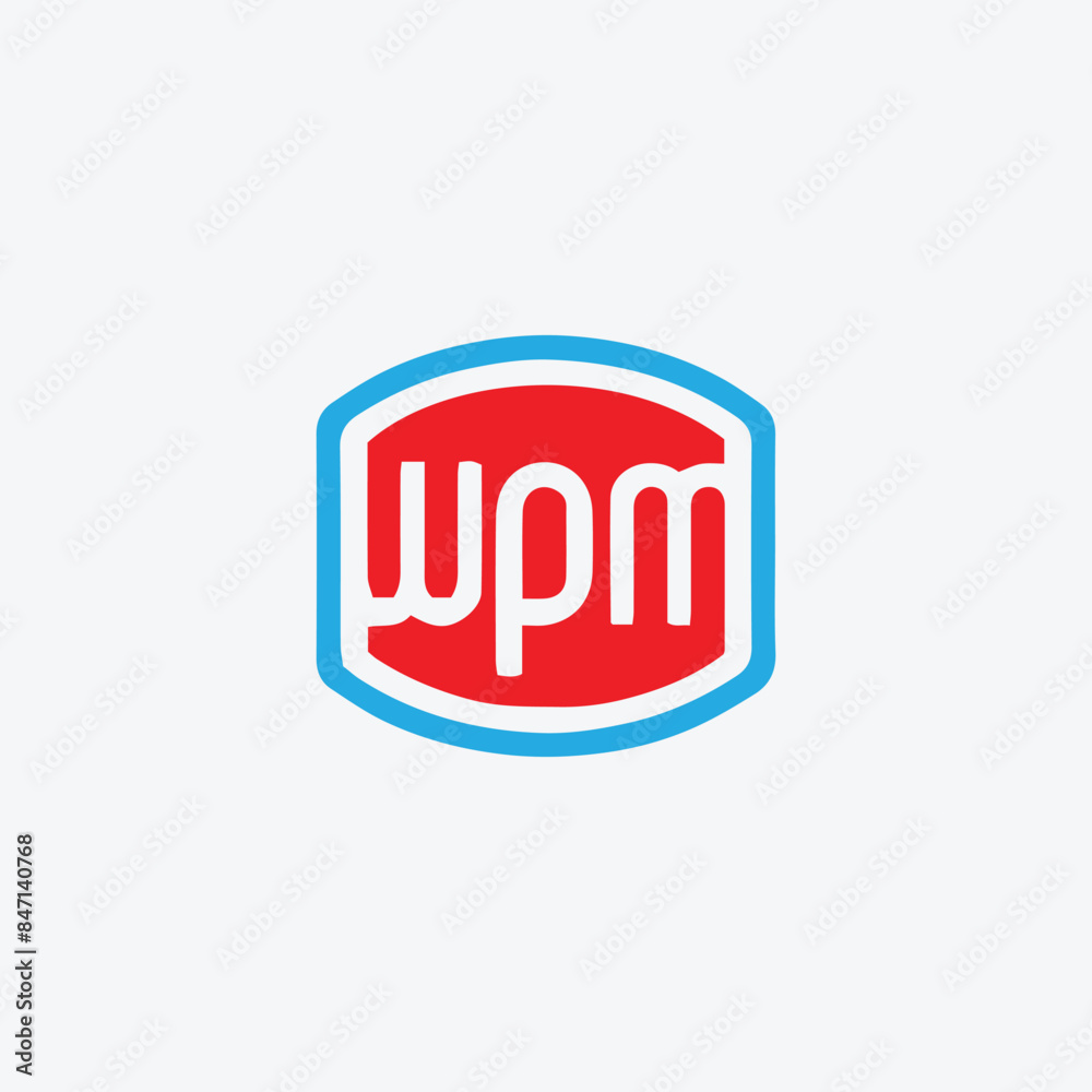 letters wpm logo design vector letters wpm logo design vector