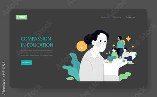 Compassion Focused Therapy. Flat Vector Illustration