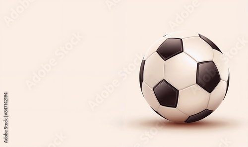 Blank traditional soccer ball isolated with copy space. Clear sport ball for playing on the clean field template. euro 2024. Sport bet, football match betting. Banner, poster or card with copy space