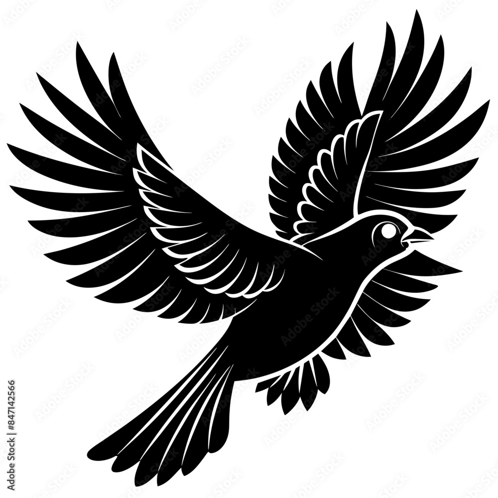 Fototapeta premium a graceful silhouette of a bird in flight with vector illustration