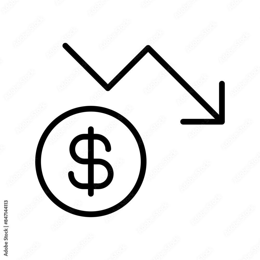 Economic Loss Icon Ideal for Finance and Business Illustrations Economic Loss Icon Ideal for Finance and Business Illustrations