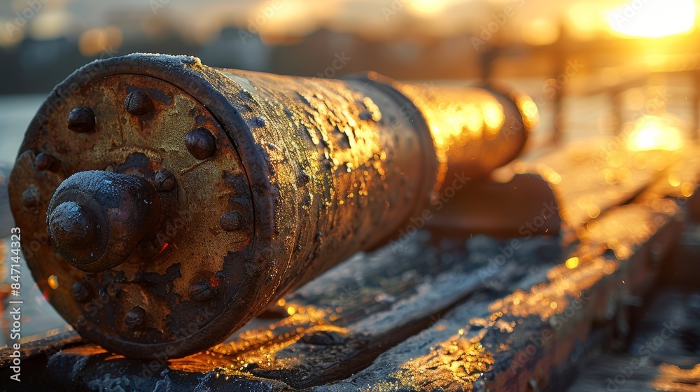 Rusty old cannon at sunset, capturing a historical artifact with a beautiful golden hour glow, symbolizing the passage of time and heritage. Rusty old cannon at sunset, capturing a historical artifact with a beautiful golden hour glow, symbolizing the passage of time and heritage.