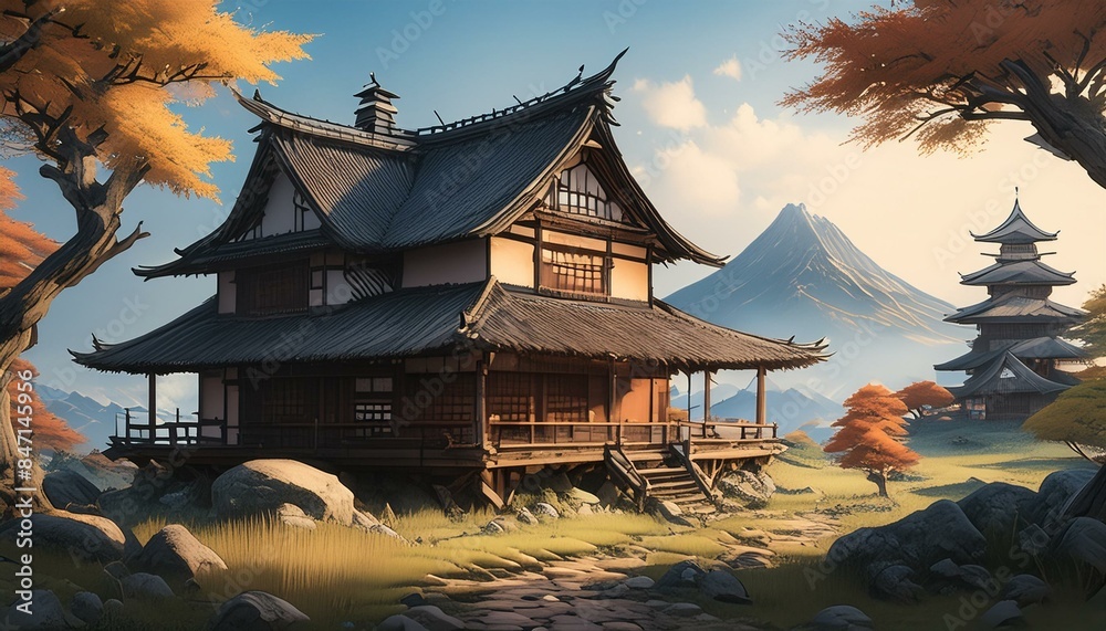 Obraz premium Japanese Forest Hut