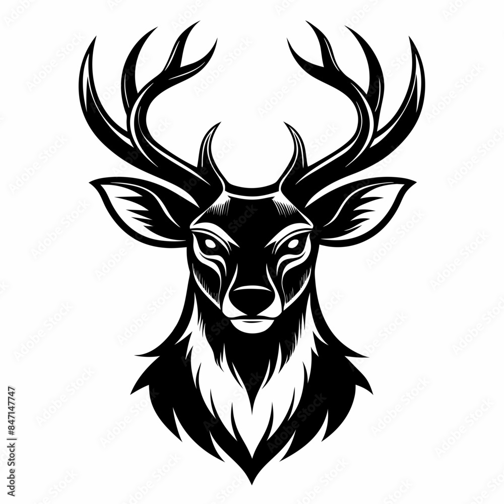 a logo design an deer head vector silhouette illustration a logo design an deer head vector silhouette illustration