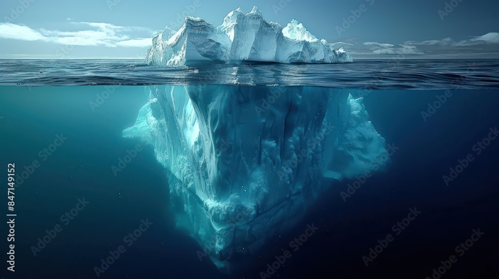 Iceberg under water. Success concept Iceberg under water. Success concept