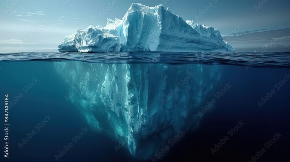 Iceberg under water. Success concept