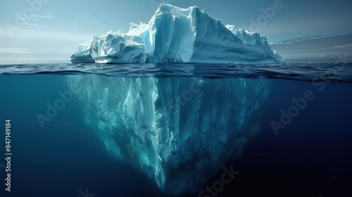 Iceberg under water. Success concept