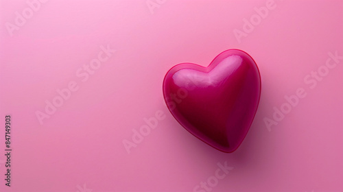 wide horizontal valentine day background image of maroon color abstract heart shape line drawing sketch drawn on a pink background with empty space for texts