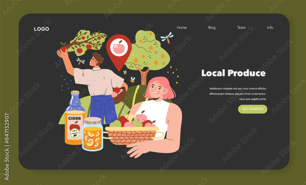 Fototapeta premium Farm Life. Flat Vector Illustration
