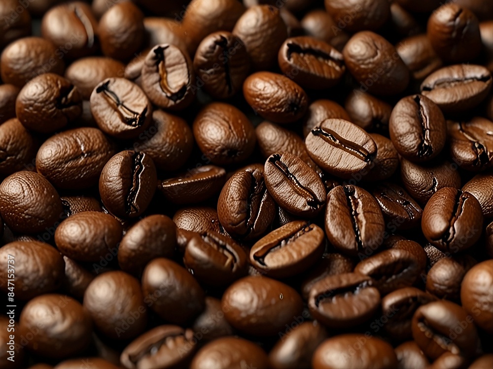 Fototapeta premium Let your artistic style shine through as you render a set of coffee beans with a vintage aesthetic.