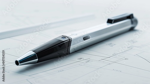 A pen that autonomously writes, capturing thoughts and spoken words onto paper photo