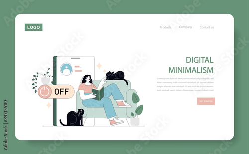 Digital Detox. Flat Vector Illustration