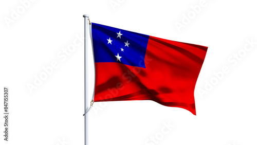 Waving flag of samoa isolated on transparent background. Free Download Waving flag of samoa isolated on transparent background. - GFXLoad