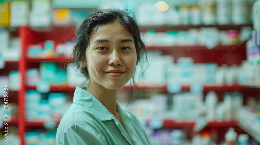 Helpful pharmacist consulting in a pharmacy Helpful pharmacist consulting in a pharmacy